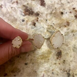Kendra Scott Naomi Double Ring in Gold with White Stones